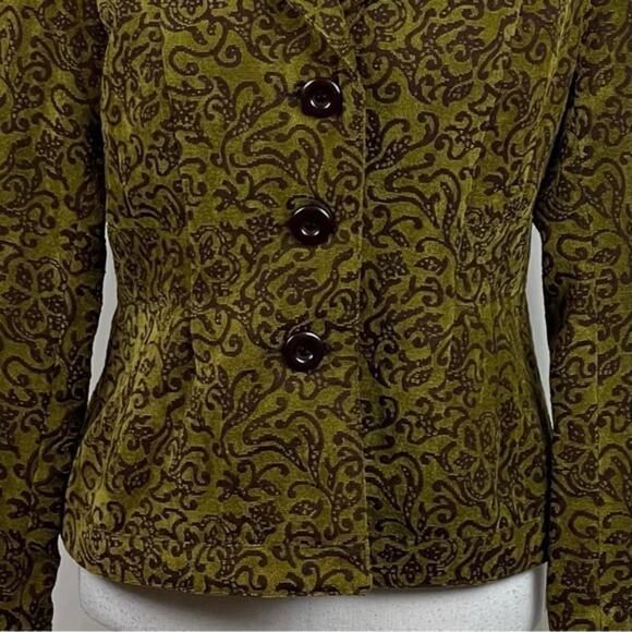 Dizzy Lizzie Olive & Brown Tapestry Boho CottageCore Jacket NWOT Size S - Picture 4 of 11